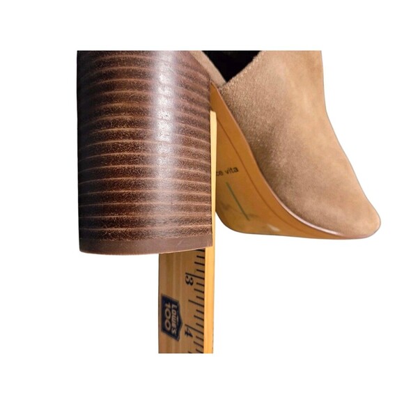 Dolce Vita Rayne Bootie Women 7.5 Ankle Taupe Suede Slingback Heel - Picture 6 of 14
